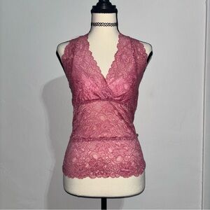 XXI Pink Lace Halter Top Size L